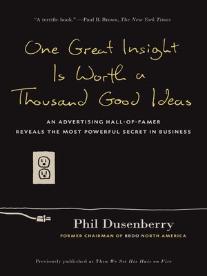 cover image of One Great Insight Is Worth a Thousand Good Ideas